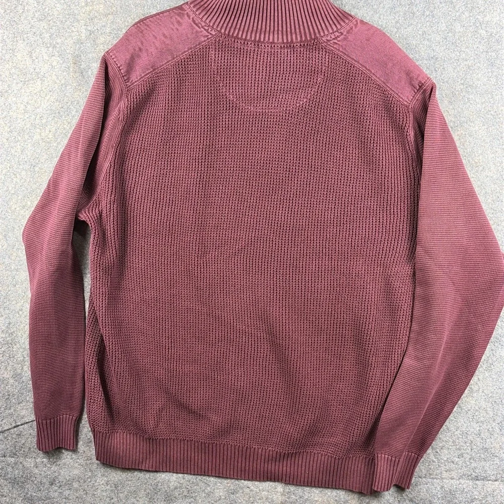 Tommy Bahama Men's Island Tide Half Zip Sweater, Maroon,  Size XL